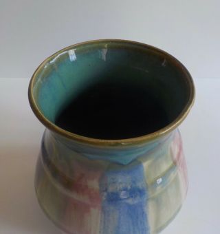 Vintage Antique Hull Arts & Crafts Pottery Vase 40 Striped Stoneware 1920 ' s 2