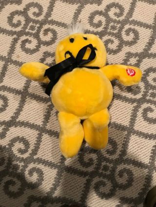 Vintage Dandee Yellow Smiley Face Plush Animal Toy Giggles 10 "