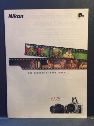 Vintage 2003 Nikon N75 Sales Brochure Advertising Nikkor D Japan 7 Pages