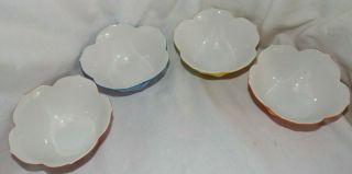 Set of 4 Vintage Japanese Porcelain Lotus Petal Bowls - Ice Cream,  Candy Dish 7
