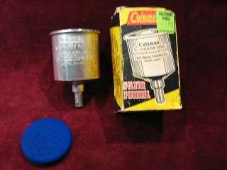 Vintage Coleman Camp No.  0 Filtering Funnel W/ Filter And Box Nos