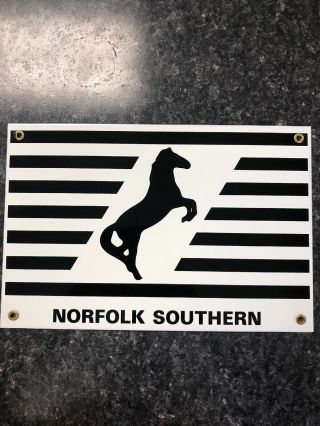 Vintage Norfolk Southern Railroad Porcelain Advertising Sign Garage Rr Man Cave
