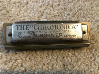 Vintage The " Chromonica " 10 Hole Harmonica Made By M.  Hohner Germany
