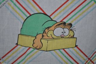 - Garfield The Cat Vintage Fitted Bed Sheet 1980s -