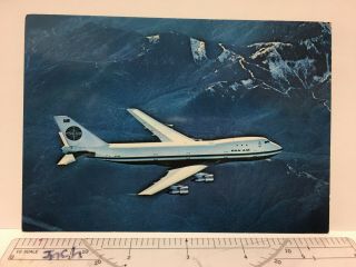 Postcard Pan American Am Airway Boeing 747 Mountains Japan Vintage