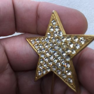 Vintage STAR STICK PIN Clear Glass Pave Rhinestone Costume Jewelry 5