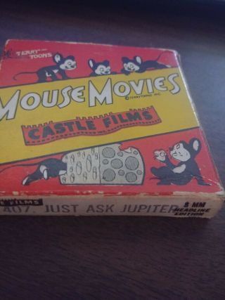 Vintage Movie Reel 8mm Castle Films Mouse Movies 407 Just Ask Jupiter