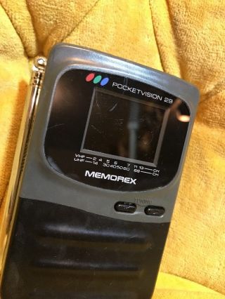 VIntage Memorex Pocket Vision 26 TV,  Case Portable Hand Held LCD Television 5