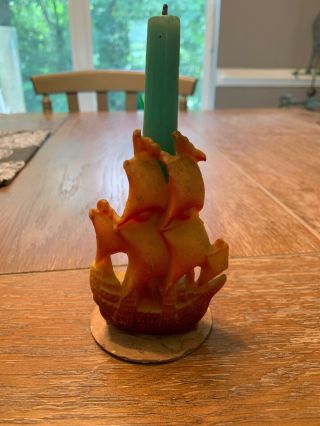 Vintage Gurley Mayflower Ship Thanksgiving Candle