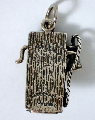 Vtg DANECRAFT Sterling Silver Antique Wall Phone Telephone Charm Pendant 5