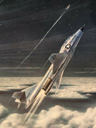 Vtg Voodoo F - 101b Usaf Air Force Poster Mcdonnell Aircraft Print Artwork 1960s