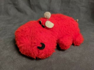 Vintage Pillow Pets Red Hippo Dardenelle 1970s Plush Stuffed Bean Bag Toy