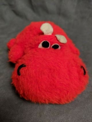 Vintage Pillow Pets Red Hippo Dardenelle 1970s plush stuffed bean bag toy 2