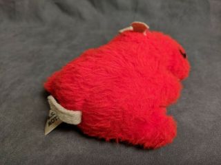 Vintage Pillow Pets Red Hippo Dardenelle 1970s plush stuffed bean bag toy 3