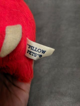 Vintage Pillow Pets Red Hippo Dardenelle 1970s plush stuffed bean bag toy 4