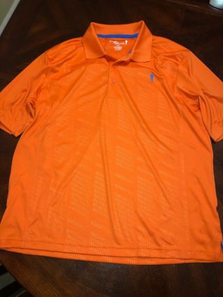 Mens Vintage Payne Stewart Polyester Ss Mandarin Orange Golf Polo Shirt Large