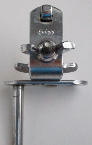 Vintage 1960s Ludwig Clamp On Mount Bass Drum Holder 2 Inch Rod Chrome Usa