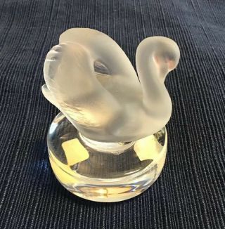 Old Vintage Lalique? Crystal Swan Figurine Paper Weight Made In France Signed