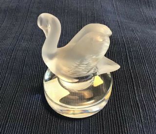 Old Vintage Lalique? Crystal SWAN Figurine Paper Weight Made in France Signed 4