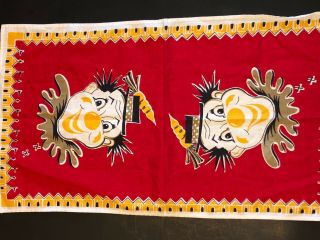 Vintage Clown Linen Tea Towel 27 1/2 X 15 Inches