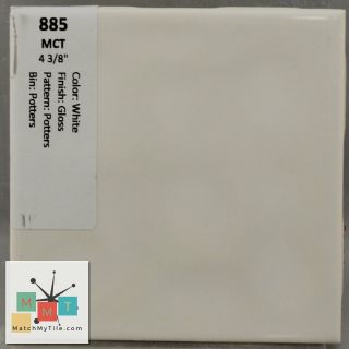 Mmt - 885 Vintage Ceramic Mct Tile White Glossy Potters