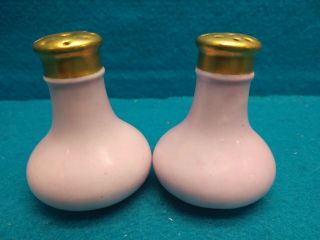 Vintage Bavarian China Salt & Pepper Shakers Stamped Barvaria Pink 2.  5