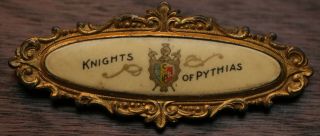 Antique 19th Century Vintage Knights Pythias Badge Celluloid Medal