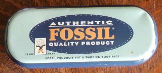 Vintage Fossil Watch Tin/box,  Rectangular,  1954,  Authentic Fossil Quality Product