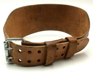 Vintage Multigrip Leather Weight Lifting Belt Xl 2 Prong Multi - Grip Made In Usa