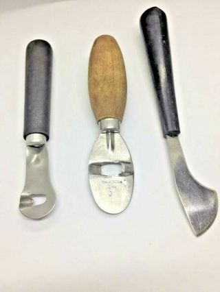 3 Vintage Kitchen Gadgets.  2 Citrus Zester.  Econome - 1 Cutter Sheffield England