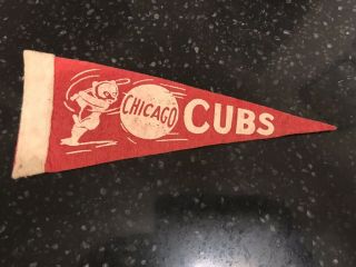 Vintage Late 50s/early 60s Chicago Cubs Mini Felt Pennant
