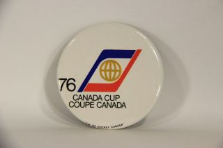 L012590 Pinback Button Rare Vintage 1976 / Canada Cup - Hockey / Coupe Canada