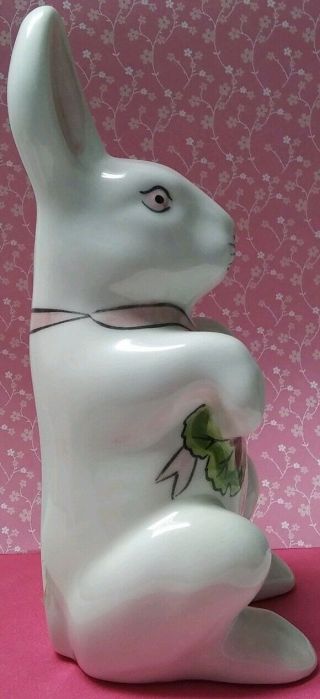 Vintage N S Gustin Co Hand Painted Bunny Rabbit Ceramic 8.  25 