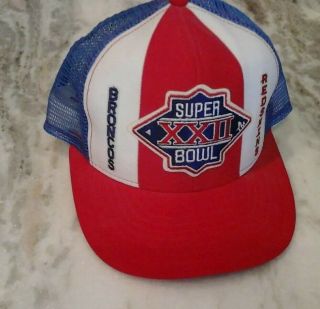 Vintage Washington Redskins Bowl Xxii Snapback Hat Nfl Large Ajd