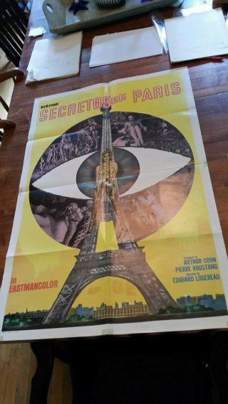 Secrets Of Paris Mondo Sex Cult 1965 Movie Poster Vintage