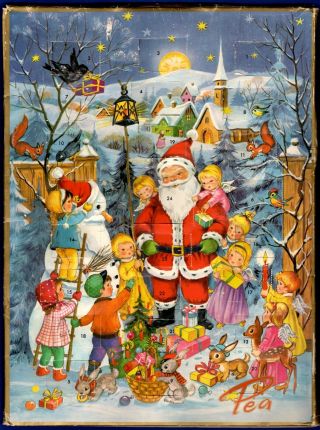Vintage Pea Petzold & Aulhorn Chocolate Advent Christmas Calendar West Germany