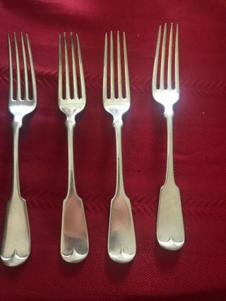 4 Vintage,  1847 Rogers Bros 9 Silver Plate Forks