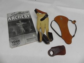 Vintage Archery Accessories Syllabus Book Leather Hand & Wrist Guard Ben Pearson