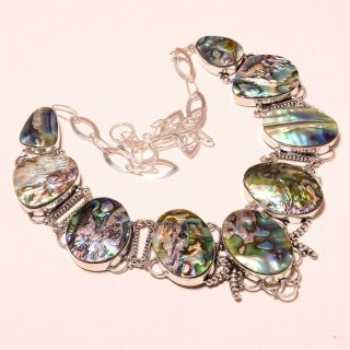 Abalone Shell Vintage Style Handmade Fashion Jewelry Necklace 18 " Rd - 7801