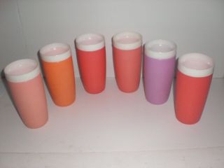 6 Vintage Mid Century Bolero Therm - O - Ware Pastel Tumblers Cups Camping Picnic
