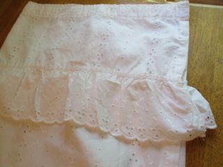 Vintage Eyelet Ruffled Lace 68 W X 70 L - Inch Shower Curtain Cotton/poly