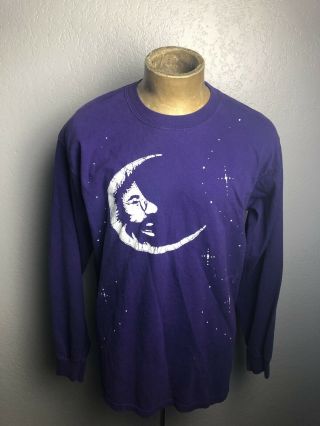 Vintage 1990s Jerry Garcia As Moon Face Long Sleeve Shirt Large Grateful Dead