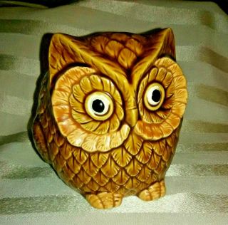 Vintage Ceramic Japan Inarco Owl Figurine Candle Holder - Planter - Sponge Holder