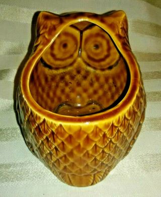 Vintage Ceramic Japan Inarco Owl Figurine Candle Holder - Planter - Sponge Holder 3