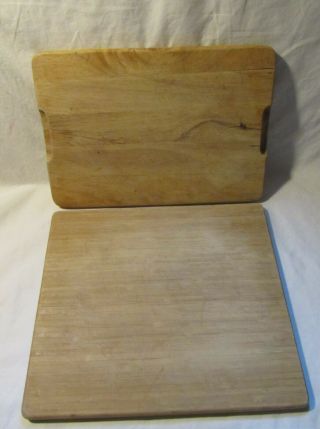 2 Vintage Oak Bamboo Wood Cutting Chopping Boards