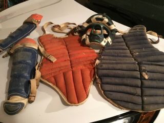 Vintage Catchers Outfit Leg Guards Mcgregor Mask Chest Protectors