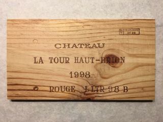 1 Rare Wine Wood Panel Chateau Haut Brion Vintage Crate Box Side 1/19 1154