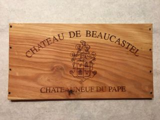 1 Rare Wine Wood Panel Chateau De Beaucastel Vintage Crate Box Side 5/19 1039