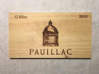 1 Rare Wine Wood Panel Pauillac Vintage Crate Box Side 8/18 925