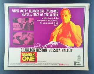 Vintage 1969 " Number One " Half Sheet Movie Poster 22 X 28 Charlton Heston